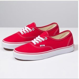 Red Vans Authentic Shoes - Size 6.5 Womens